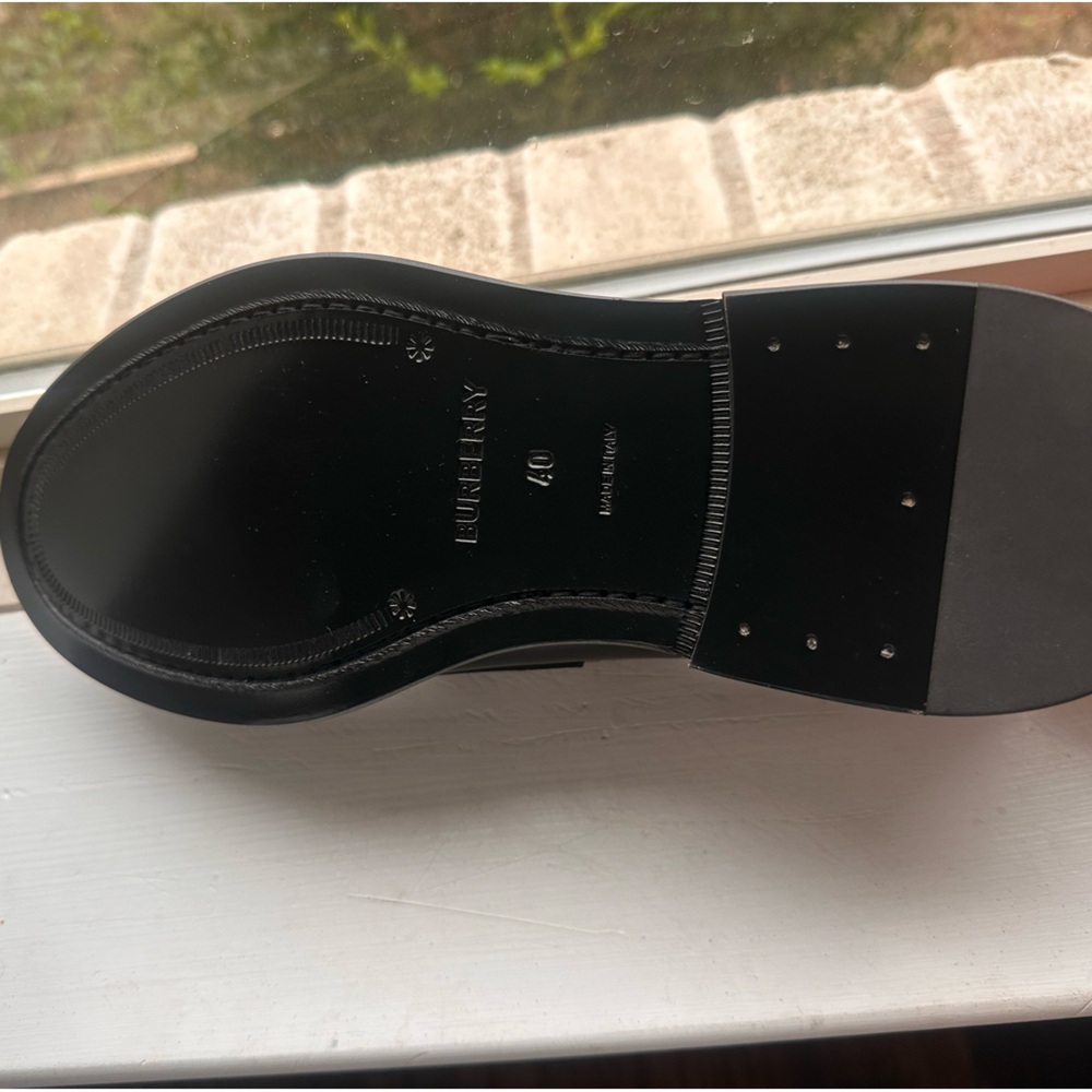 Burberry Shane Men's Black/Beige Checkered Leather Penny Loafers Size 40 or 7 Us - Picture 10 of 10